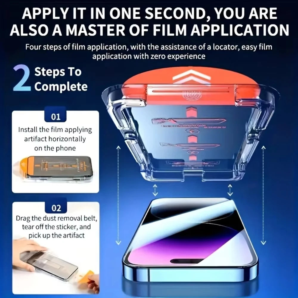 1-3 Stück HD Displayschutzfolie für iPhone 17 Pro Max 18 16 15 14 13 12 Mini 11 16e 16 Plus XR XS 6 7 8 Staubfreie Installation Glas
