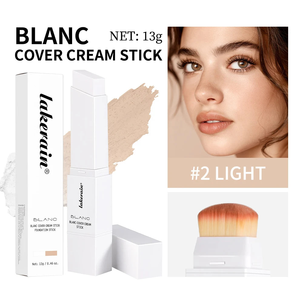 Farbwechselnder Foundation-Stick Blanc Foundation Koreanisches Make-up Basis Hochdeckender Concealer Natürlicher Nude 2-in-1 Foundation-Stick