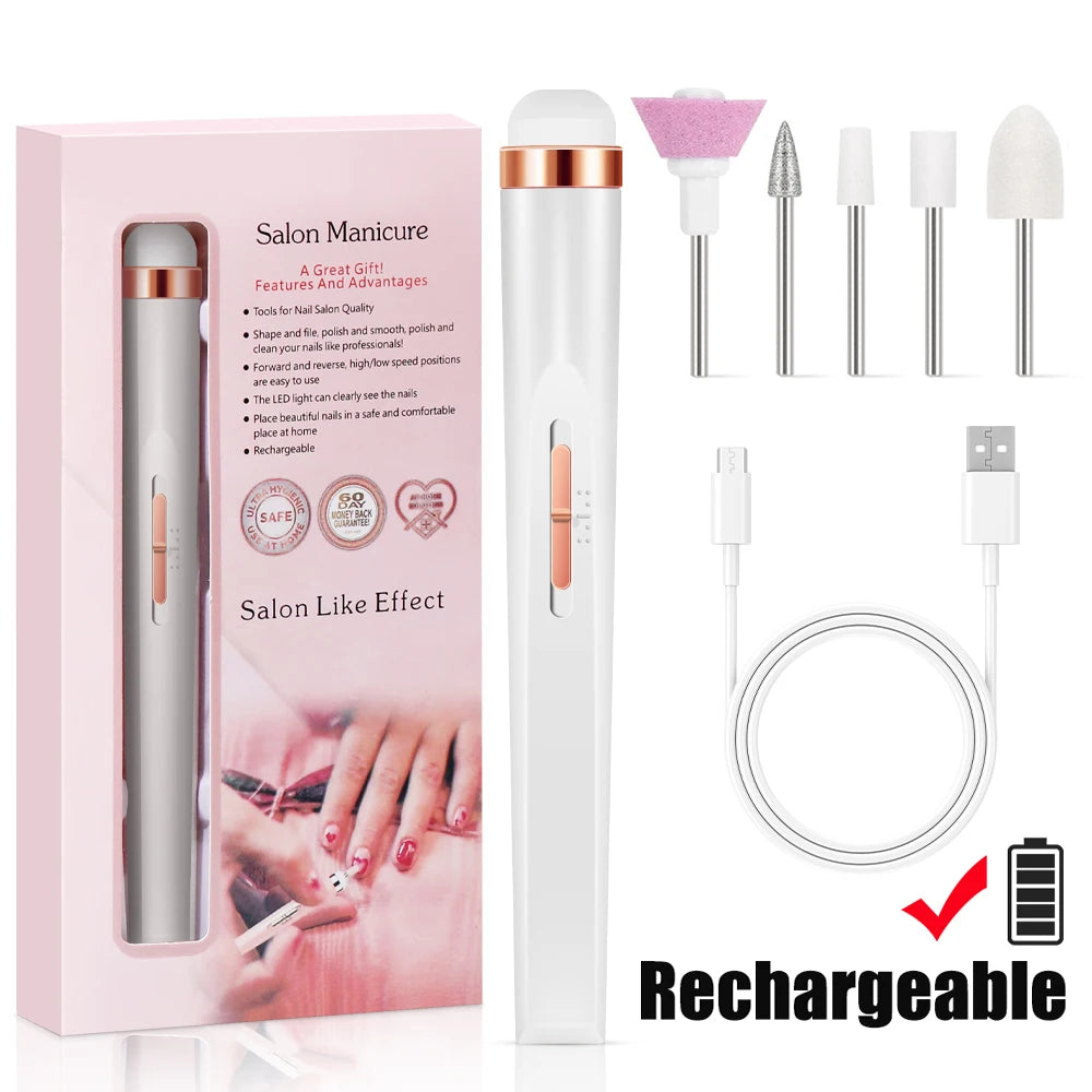 Yikoolin Nail Buff tragbares Kit elektronische Nagel feile und volle Maniküre und Pediküre Werkzeug profession elle Nagel bohrmaschine