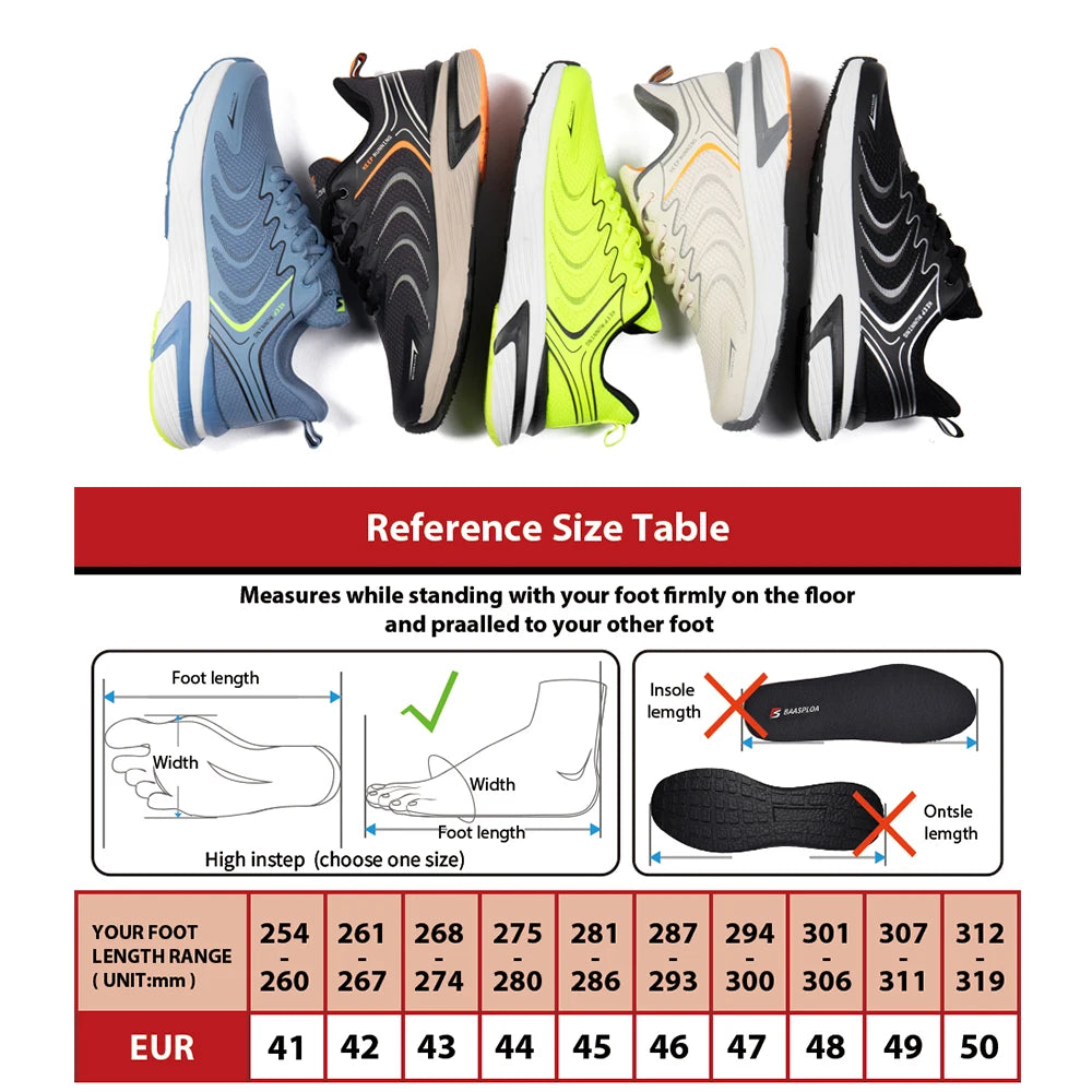 Baasploa Neue Laufschuhe Männer Lässig Leichte Mesh Wanderschuhe Männlichen Outdoor Atmungsaktive Nicht-Slip Tennis Sport Schuhe