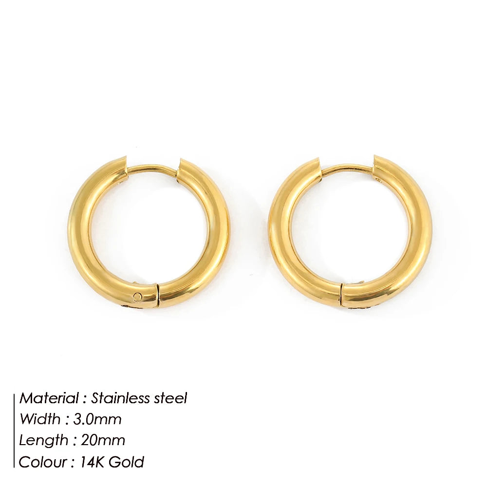 EManco Minimalistische Edelstahl Runde Ohrringe für Frauen Trendige Geometrische Tropfen-Statement-Ohrringe Party Mode-Schmuck Geschenk