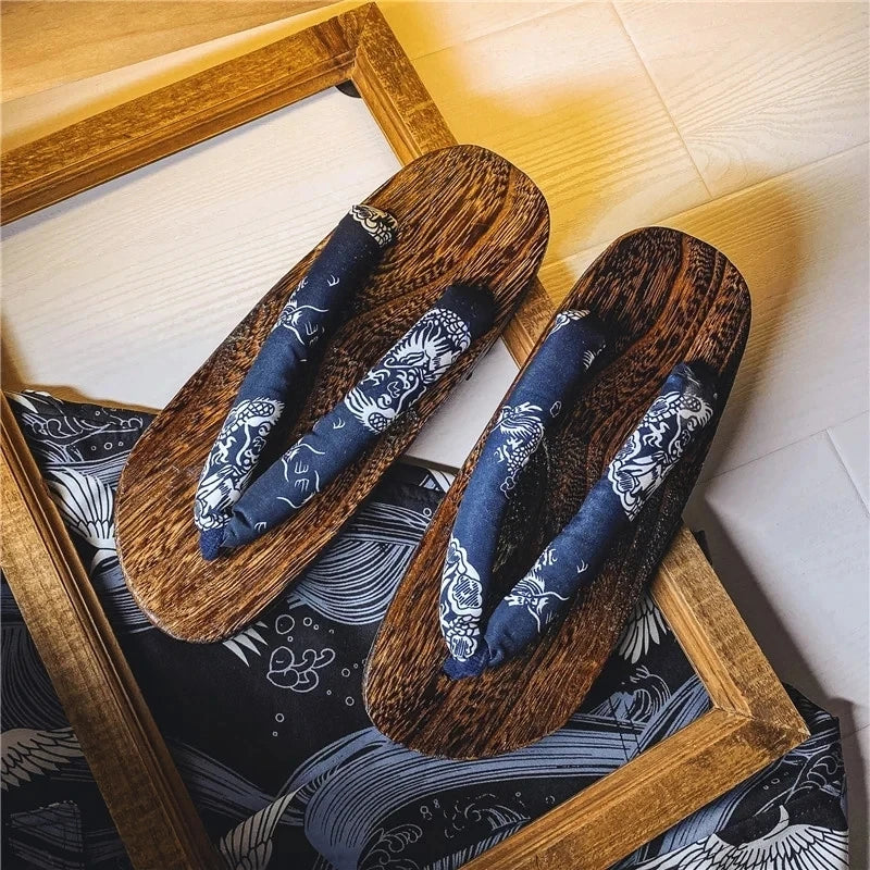 Herren-Slipper, 2022, neue japanische Fischgräten-Hausschuhe, Holz-Clogs, Geta-Flip-Flops, rutschfest, im Sommer, Cos-Schuhe