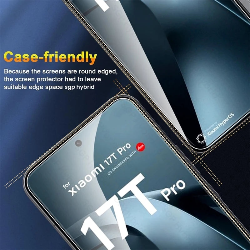 5-1 Stück Klares Gehärtetes Glas für Xiaomi 17T Pro 5G 9H Displayschutzfolie Xiaomi17T Xiaomi17TPro Xiomi Mi17T 17 T 17TPro