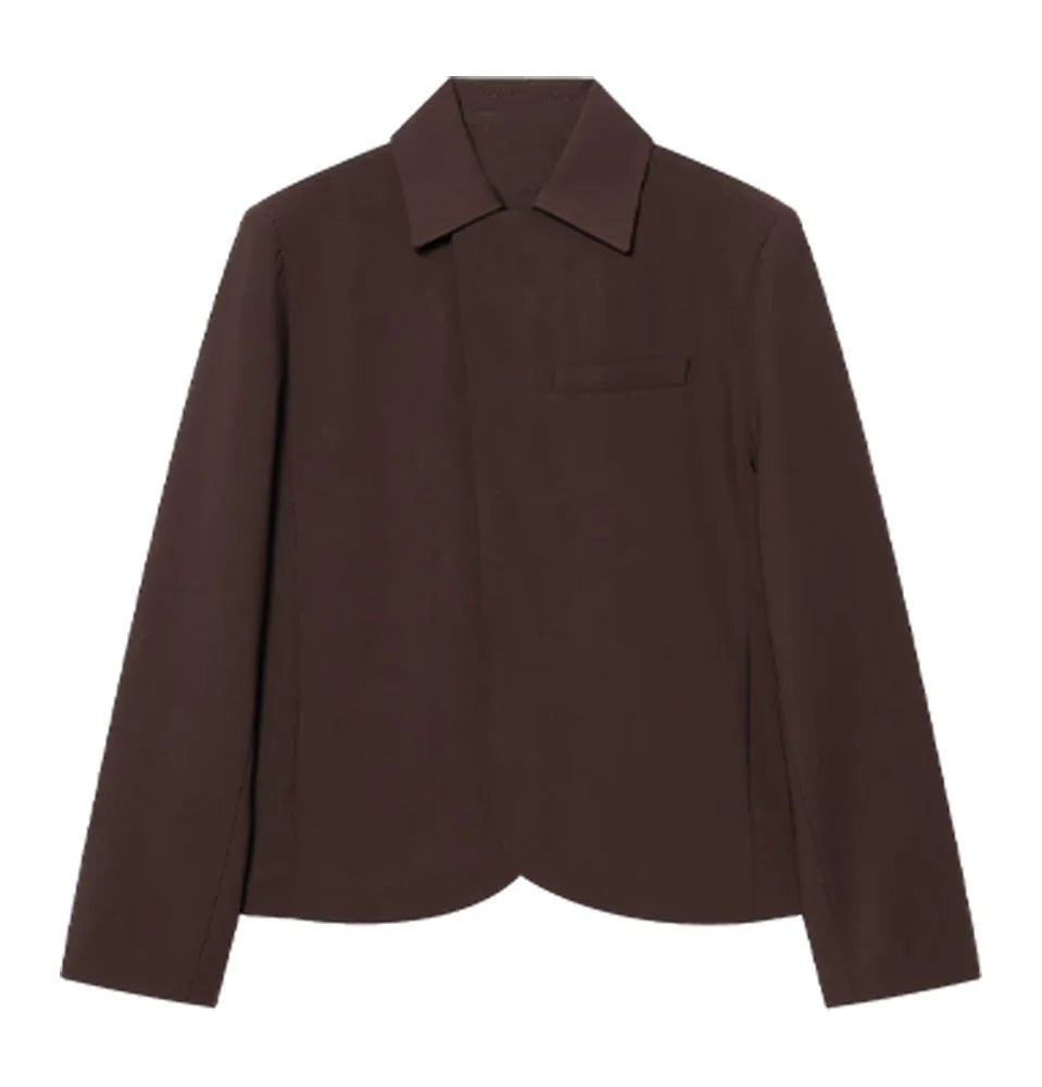 KONDALA Trendiges Pendler-Blazer-Shorts-Set für Damen Eleganter Brauner Blazer, Cropped-Hose 2026 Frühling Sommer Schickes High-Street-Hosen-Set