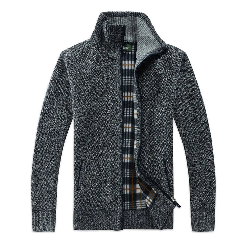 Männer Plaid Strickjacke V-ausschnitt Fleece Pullover männer Herbst Kleidung Klassische Strickjacken Jacke Taste Herren Stricken Outwear