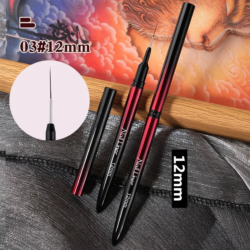 6/9/12/15/18/25mm Nail Art Liner Pinsel Gel-Nagelpinsel Gel-Nagellack Malerpinsel Zeichnen Nagelkunst Design Pinselstift