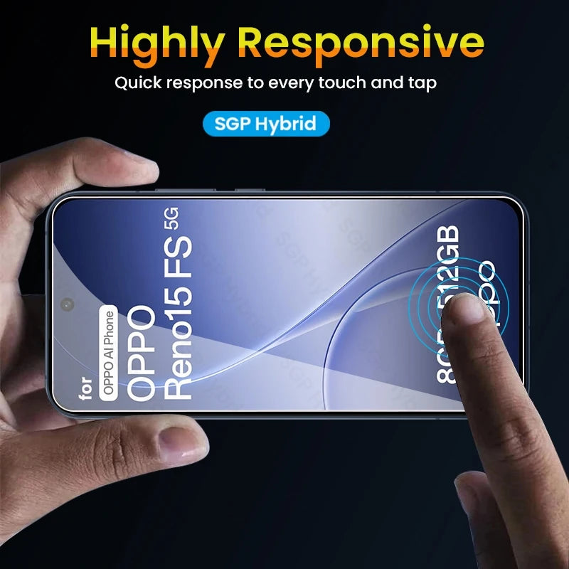 5-1 Stück Vollständig abdeckendes gehärtetes Glas für Oppo Reno15FS Reno15F Reno15 Reno 15 FS F 15FS 15F 5G 9H kratzfeste Displayschutzfolie