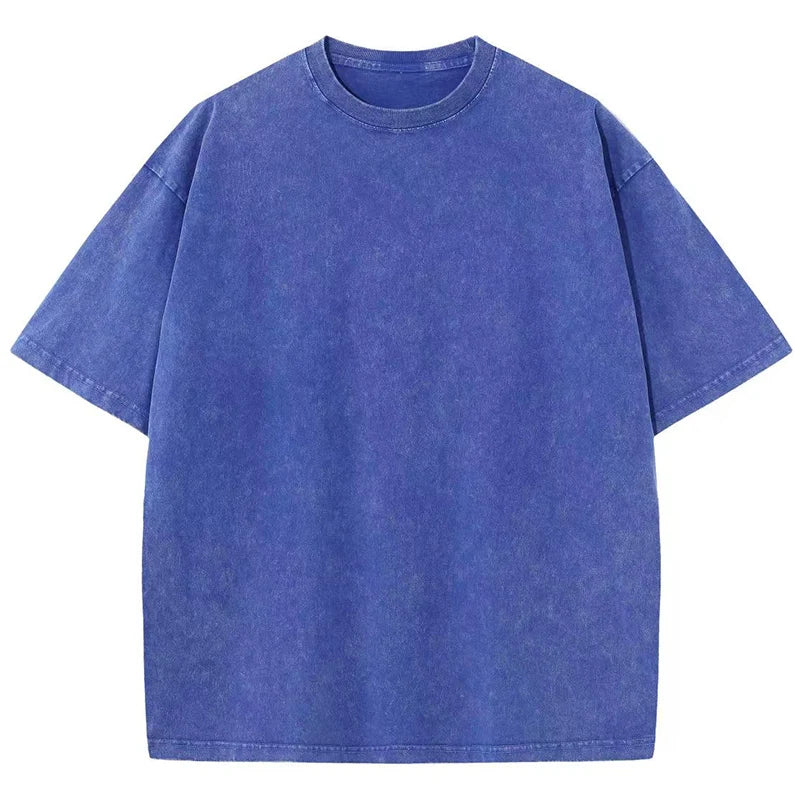 Mode Frauen Baumwolle Solide Gewaschen T-shirts Lose Oansatz T-shirts Straße Casual Komfortable Kurzarm Tops Weibliche Kleidung