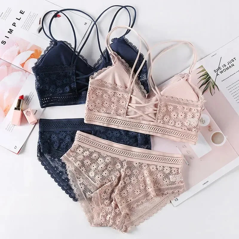 Frauen Dessous Push-up-Bh Unterwäsche Set Sexy Spitze Dessous Set Weibliche Unterwäsche Set Spitze Bh Höschen Nahtlose Unterwäsche frauen