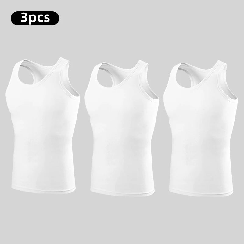 3/1 Stück Herren-Weste aus reiner Baumwolle, Fitness-Trainingsjacke, vier Jahreszeiten, einfarbig, eng, ärmellos, T-Shirt, Teenager, lässig, Witz