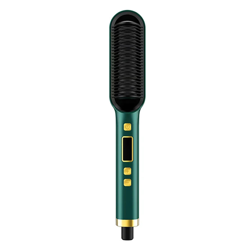 2-in-1 elektrische profession elle negative Ionen gerade Haar bürste Curling Kamm mit LCD-Display Curling Tool gerade Haar bürste