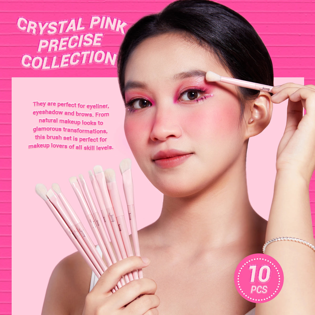 Jessup Lidschatten pinsel Set rosa Augen Make-up Pinsel Concealer Pinsel Premium vegane Lidschatten Liner Misch pinsel für Make-up, t496