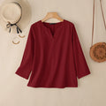 2025ZANZEA Herbst Bluse Frauen V-ausschnitt Langarm Tops Casual Solide Lose Hemd Weibliche OL Arbeit Blusen Retro Tunika Blusas Mujer