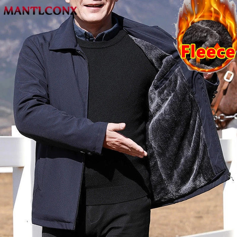 Dicke Fleece Warme Herren Winterjacke Winddicht Herren Wintermantel Fleece Blazer Herren Herbst Windschutz Casual Business Mantel L-3XL