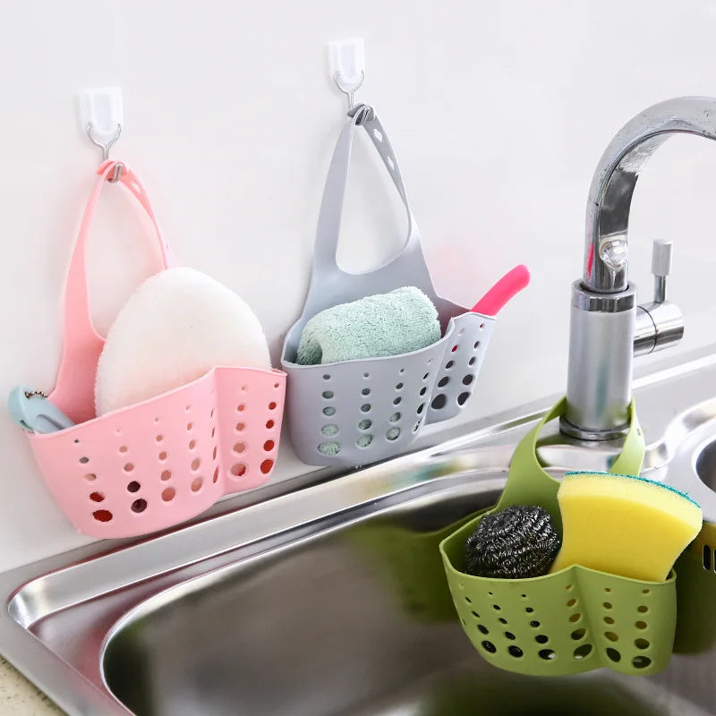 Home Storage Abfluss korb Küchen spüle Halter verstellbare Seife Schwamm Shlf hängen Abfluss korb Tasche Küchen zubehör