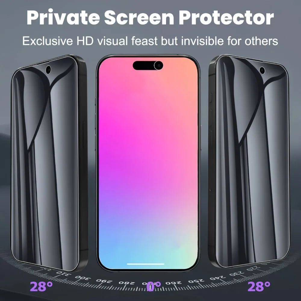 5er-Pack Vollflächiger Anti-Spy Hydrogel-Schutzfilm für iPhone 17 16 15 14 Pro Max Air 13 12 11 Pro 16 15 Plus Kratzfester Displayschutz