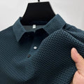 Sommer Neue männer Lop-up Hohl kurzarm Polo T-shirt Eis Seide Atmungsaktive Business-Mode T-Shirt männliche Marke Kleidung