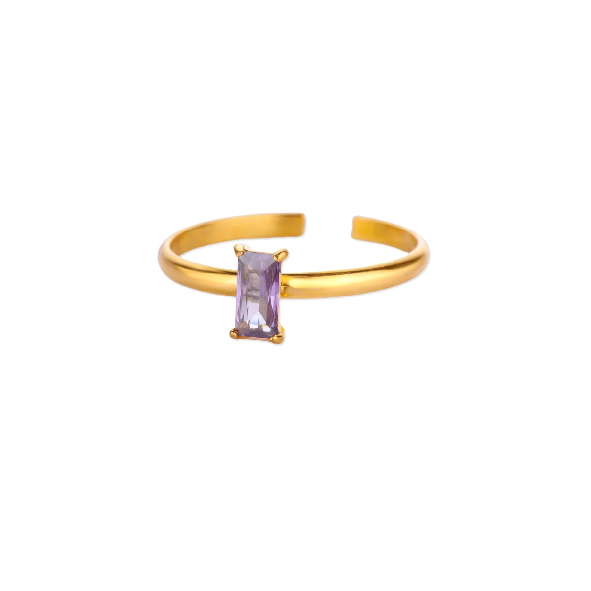 Edelstahl-Geburtsstein-Ringe für Frauen, goldfarben, Zirkon-Geburtsstein-Öffnungsring, minimalistischer Weihnachts- und Geburtstagsschmuck, Geschenk