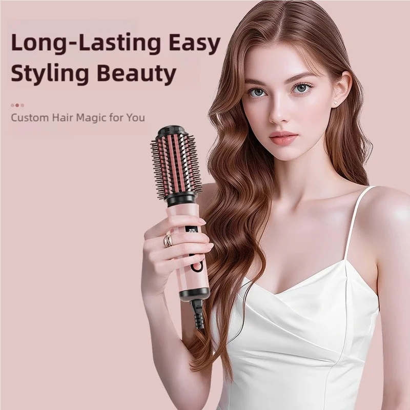 TINSOL Negativ-Ionen-Heißluftbürste Professionelles Styling-Tool Multifunktionale Beheizte Locken- und Glättungsbürste