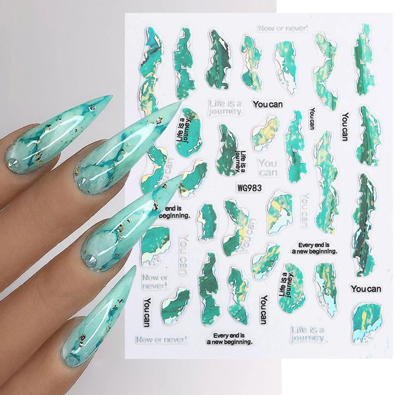1PCS Schwarz Weiß Schmetterling Laser Nagel Aufkleber Y2K Nail art Dekoration Abstrakte Linien Bronzing Blumen Aufkleber Für Nägel