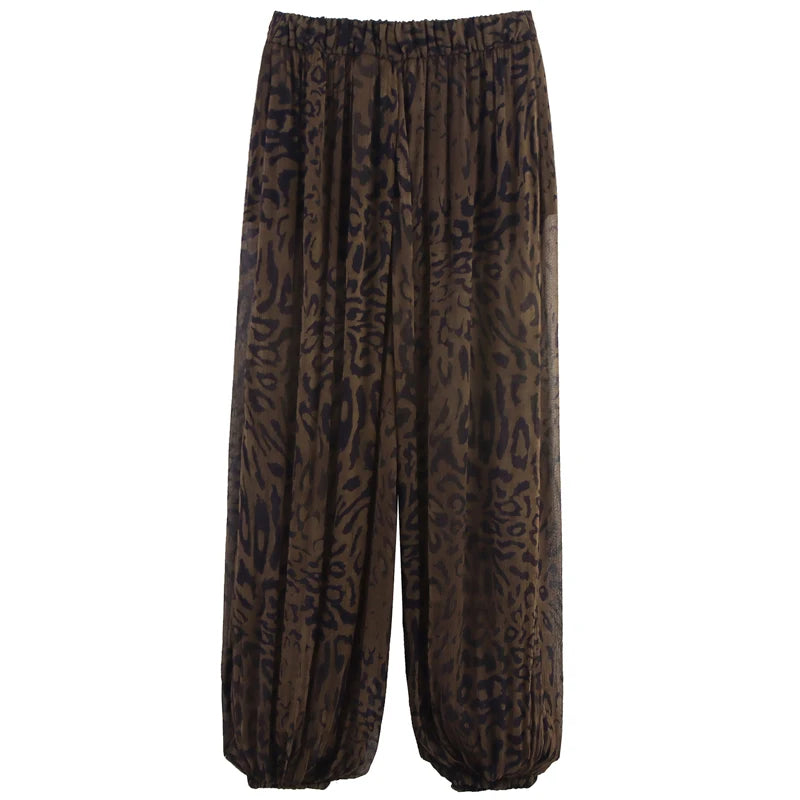 HXAO Laternenhose mit Tiermotiv, Damenhose, Herbst 2022, elegante, plissierte, übergroße Baggy-Hose, Damenmode, weites Bein