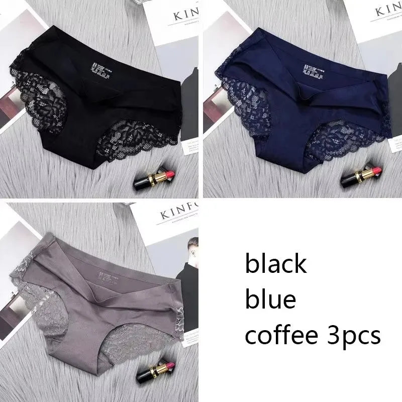 1/2/3Pcs Nahtlose WomenComfort Spitze Slip Aushöhlen Höschen Set Unterwäsche Low Rise Weibliche Sport Panty weiche Dame Dessous Sexy