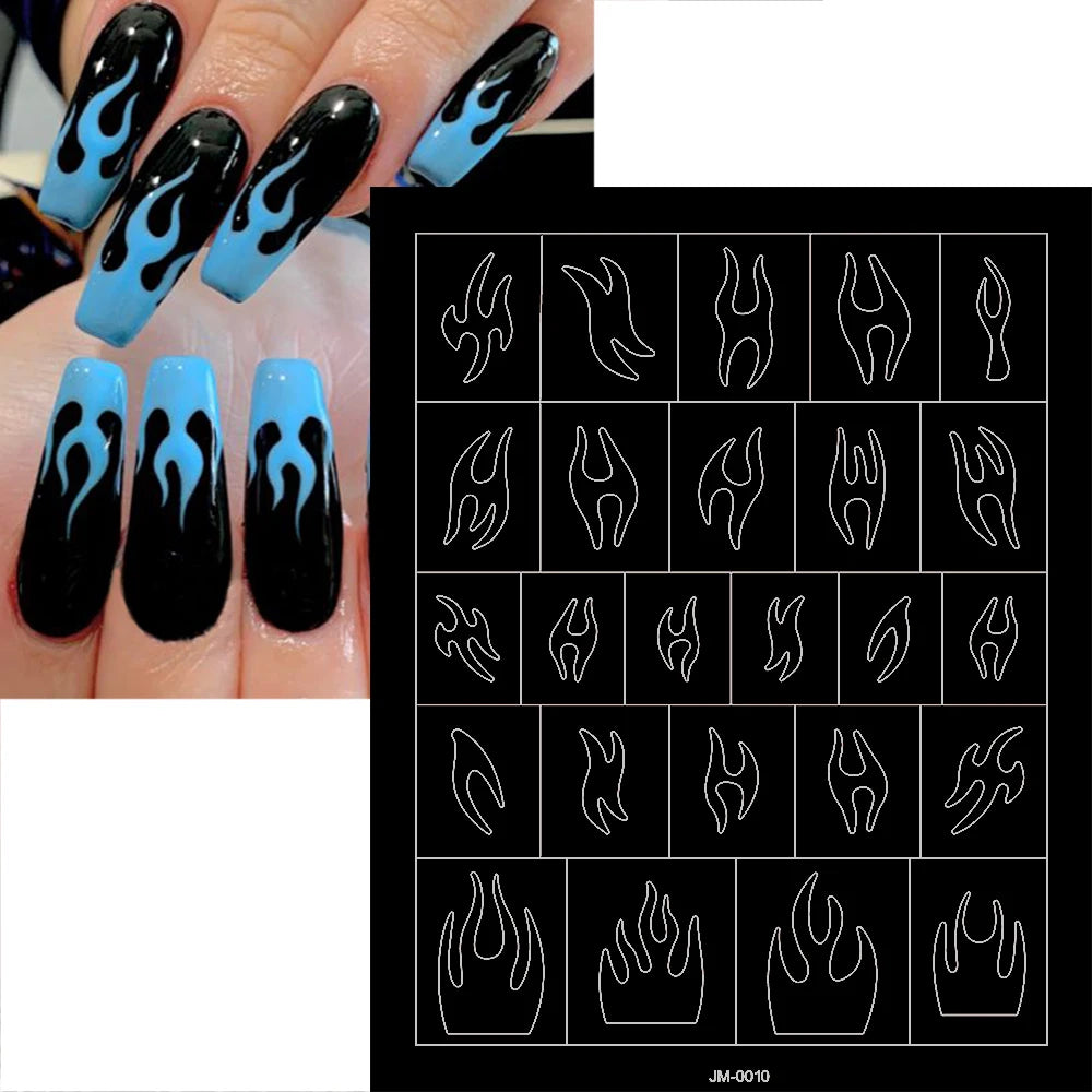 24 Muster Airbrush-Schablonen, Nagelkunst-Aufkleber, hohler Schmetterling/Blume/Schleife/Französische Liniendruckschablonen, Nagelaufkleber, DIY-Werkzeuge