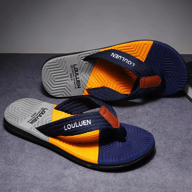 Hochwertige Herren-Flip-Flops für den Sommer, Strand-Flip-Flops, Modische Atmungsaktive Casual-Strandpantoffeln für Herren, Sommer-Outdoor-Schuhe