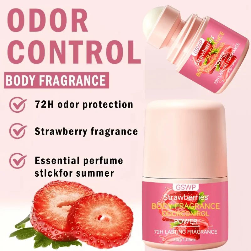GSWP Erdbeer-Deodorant, Langanhaltender Duft, Hält Achseln Trocken & Frisch und Kontrolliert Gerüche 30g/60g