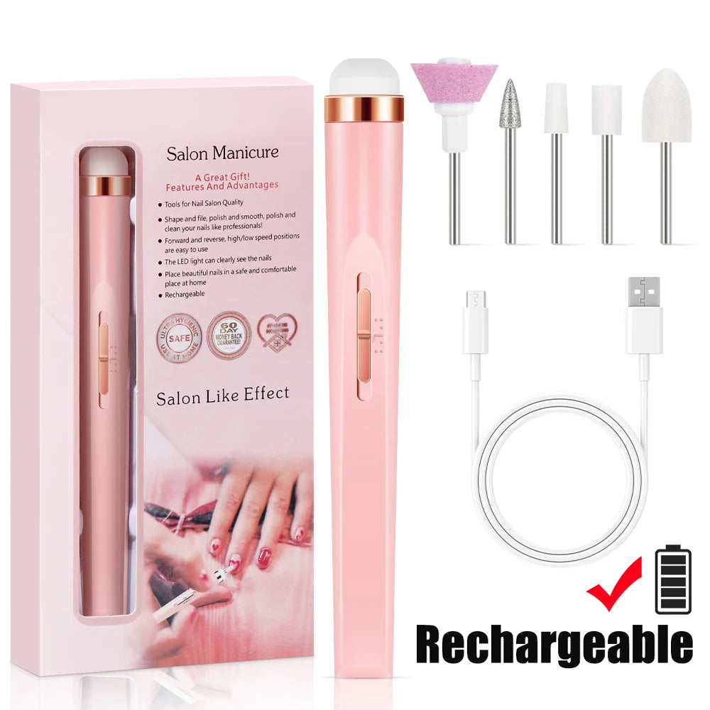 Yikoolin Nail Buff tragbares Kit elektronische Nagel feile und volle Maniküre und Pediküre Werkzeug profession elle Nagel bohrmaschine