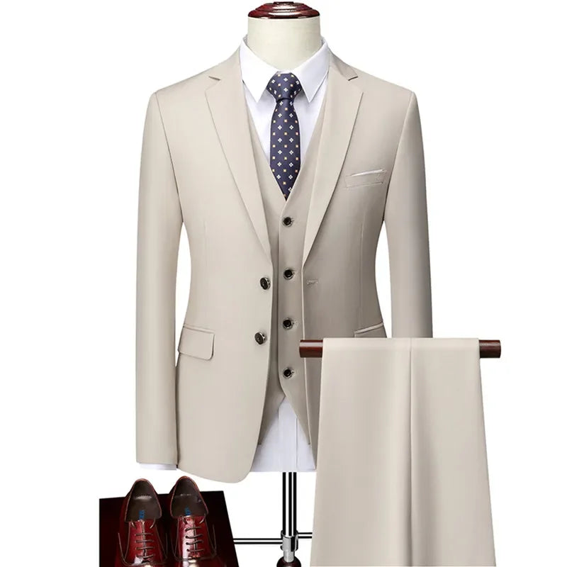 Klassische Hochzeit Smoking Casual Solide Anzüge Slim Fit 3/2 Stück Trauzeugen Anzug Männliche Formale Business Männer Kleidung