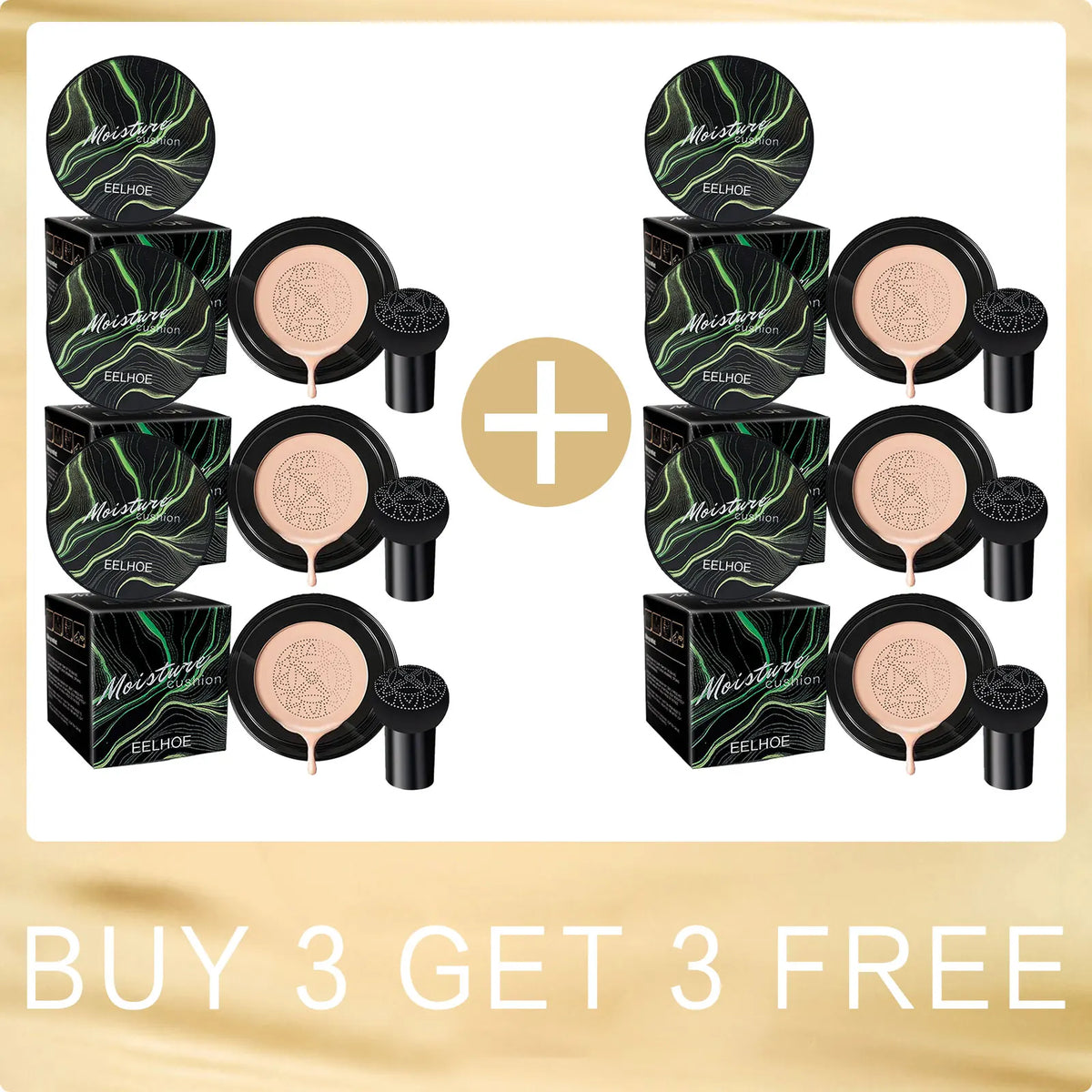 EELHOE Pilz Luftkissen CC Creme Pilzkopf Wasserdicht Erhellen Basis Make-Up Kosmetik Professionelle Concealing Foundation
