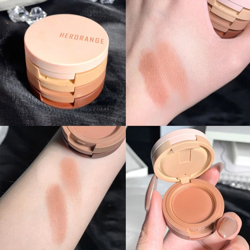 Dreifarbiger Lidschatten, matt. Erstellen Sie mehrschichtiges Augen-Make-up