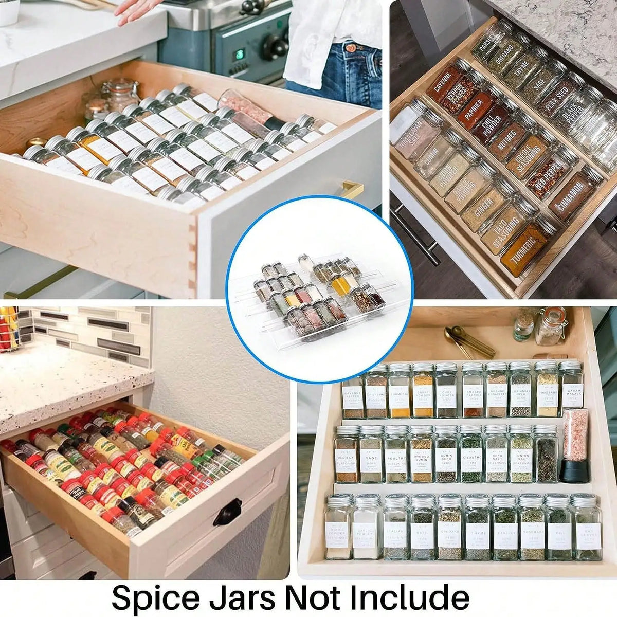 4/2 Schicht Gewürz Schublade Organizer Einstellbare Acryl Gewürz Gläser Rack Tablett Erweiterbar Gewürz Organizer Schrank Küche Regale