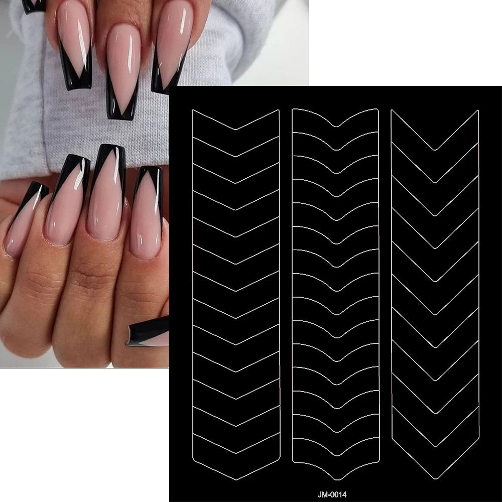 24 Muster Airbrush-Schablonen, Nagelkunst-Aufkleber, hohler Schmetterling/Blume/Schleife/Französische Liniendruckschablonen, Nagelaufkleber, DIY-Werkzeuge