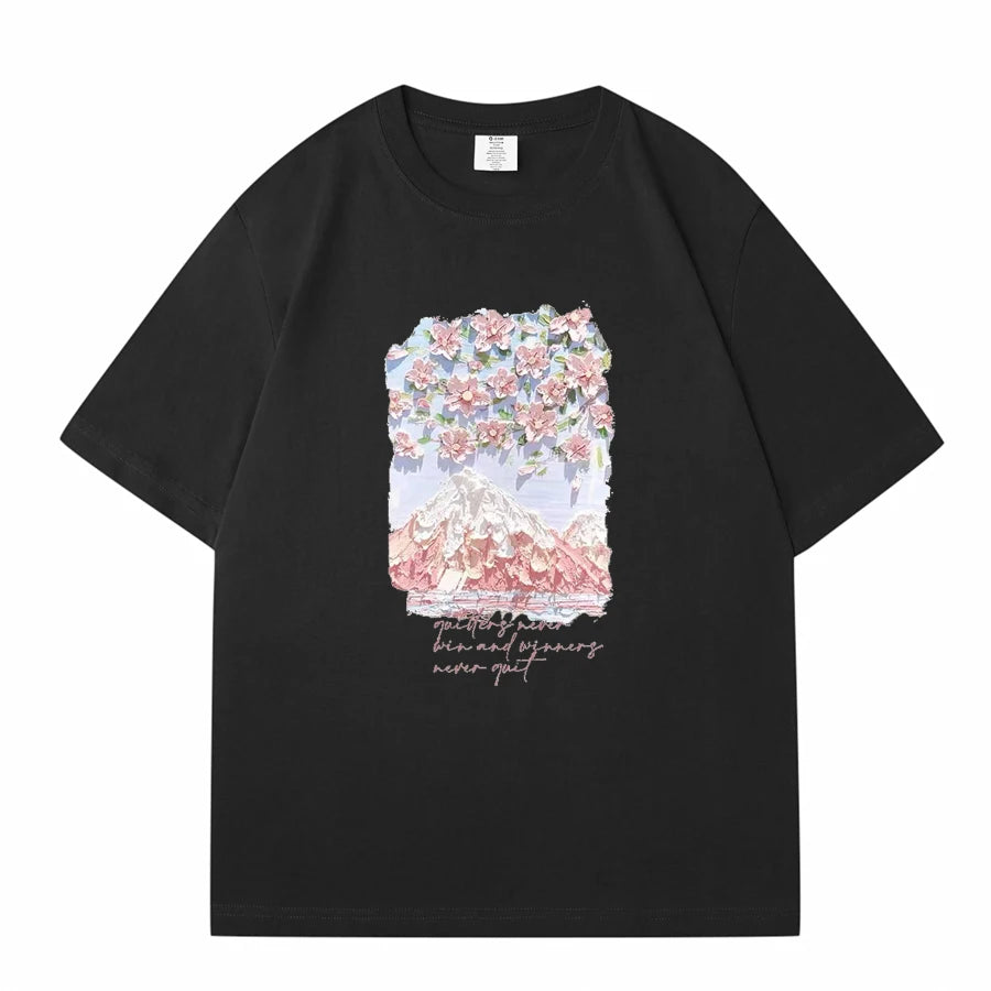 WAVLATII Damen-T-Shirts aus 100 % Baumwolle, Sommer-T-Shirts für Damen, Lavendel, Streetwear, bedruckte T-Shirts, grün, lässig, kurzärmelig, WT2328