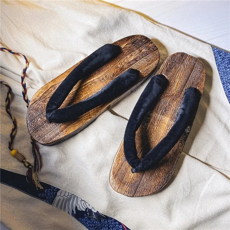 Herren-Slipper, 2022, neue japanische Fischgräten-Hausschuhe, Holz-Clogs, Geta-Flip-Flops, rutschfest, im Sommer, Cos-Schuhe