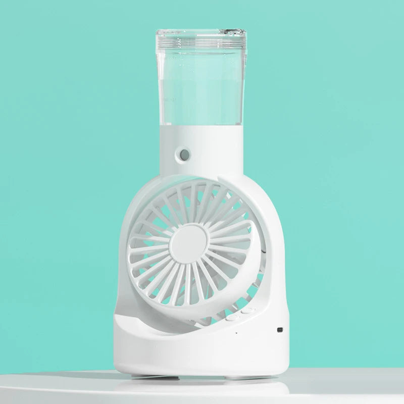 Lenovo Mist Spray Mini-Ventilator, tragbarer Handventilator, extrem lange Akkulaufzeit, feuchtigkeitsspendender, kühlender, temperaturreduzierender Desktop-Ventilator