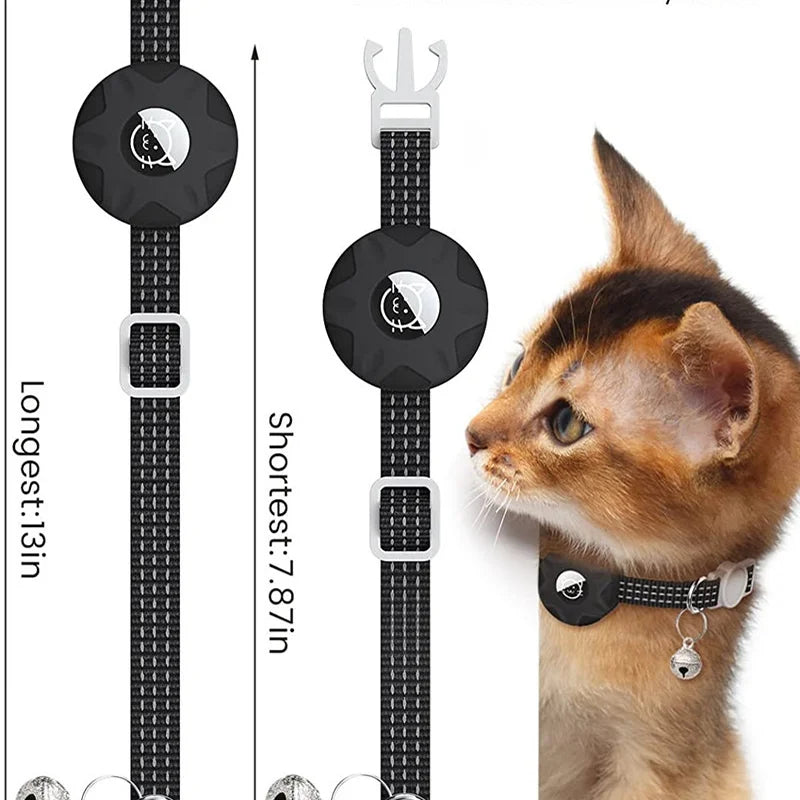 Airtag Katzenhalsband Positionierung Tracker Silikonhülle Dreidraht Reflektierende Tasche Glocke Hund Haustier