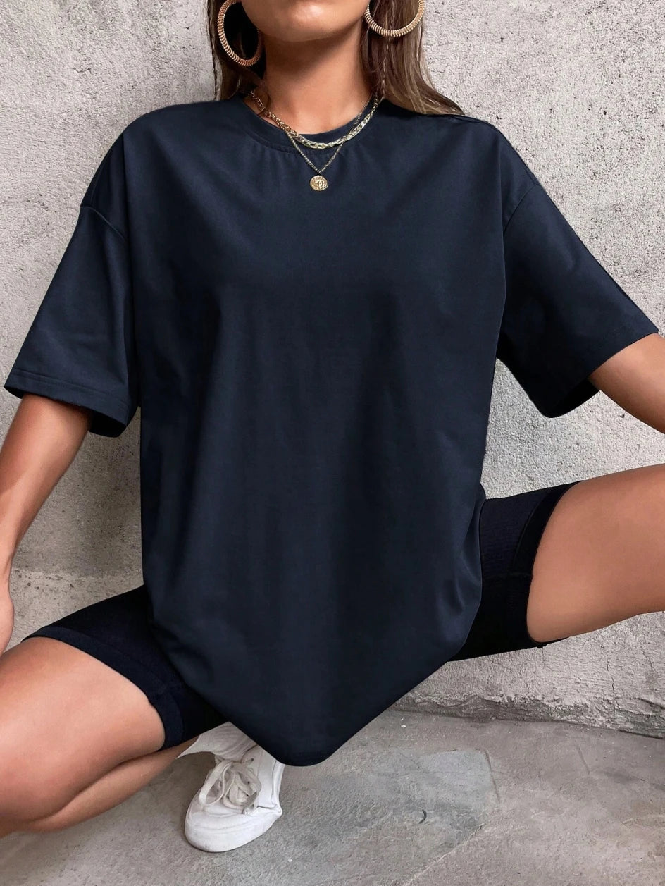 Einfarbig Kurzarm Frauen Fitness Baumwolle Weiche T-shirts Atmungsaktiv Bequeme Kleidung Grundlegende Alle Spiel Lose T Shirt Weibliche