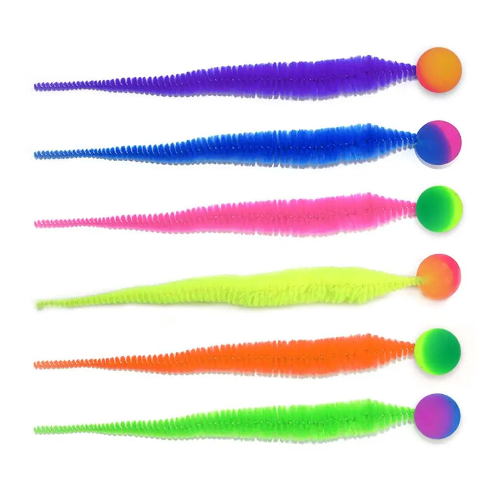 Katze Teaser Bunte Spielzeug Hüpfball Flauschigen Schwanz Simulation Kätzchen Biss Teaser Werkzeug Interaktive Katze Elastische Spielzeug Liefert