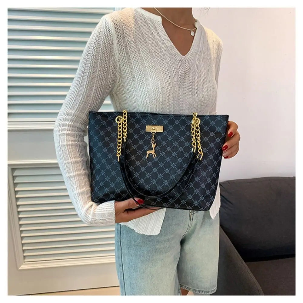 Frauen Luxus Design Einkaufstasche Große Kapazität Handtasche Mode Druck Schulter Tasche Trendy Neue Einkaufstasche Geldbörse