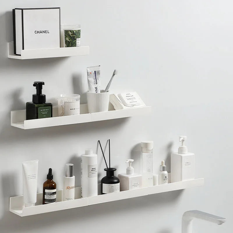 Selbstklebendes Badezimmerregal, Make-up-Aufbewahrung, Organizer, Regal ohne Bohren, Wand-Shampoo-Regal, Duschregal