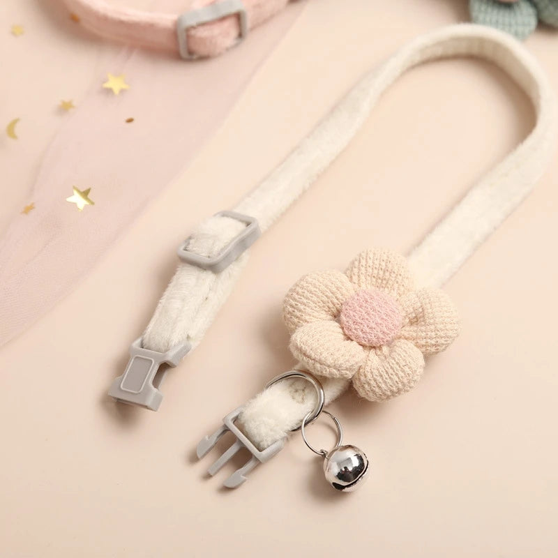 Katze Glocke Kragen bunte verstellbare Schweiß niedlichen Cartoon Haustier Halsband Sonne Blume Fliege weichen Polyester kleinen Hund Katze Halskette