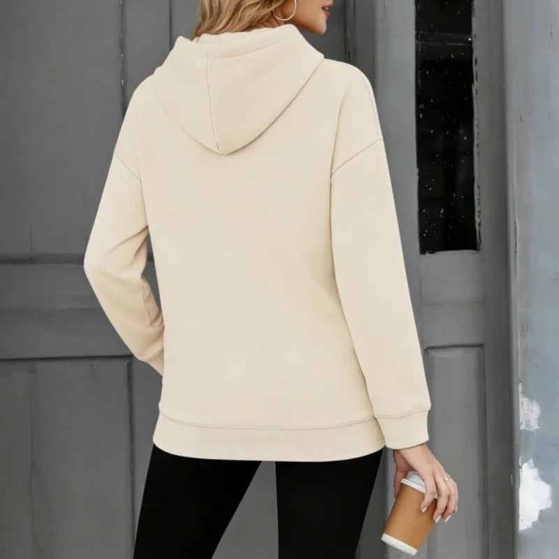 2026 NEU Damen Kapuzenpullover Locker Lässiger Sweatshirt mit Fallschulter-Ärmeln Frühling Herbst Outdoor Damen-Sweatshirt