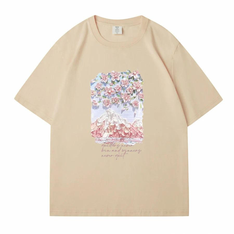 WAVLATII Damen-T-Shirts aus 100 % Baumwolle, Sommer-T-Shirts für Damen, Lavendel, Streetwear, bedruckte T-Shirts, grün, lässig, kurzärmelig, WT2328