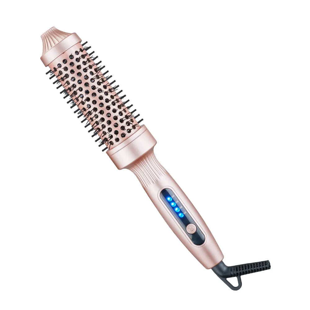 3-in-1-Lockenwickler mit ionischem Haar, professioneller Lockenstab, beheizte Haar-Styling-Bürste, Anti-Verbrühungs-Thermobürste, Lockenstäbchen