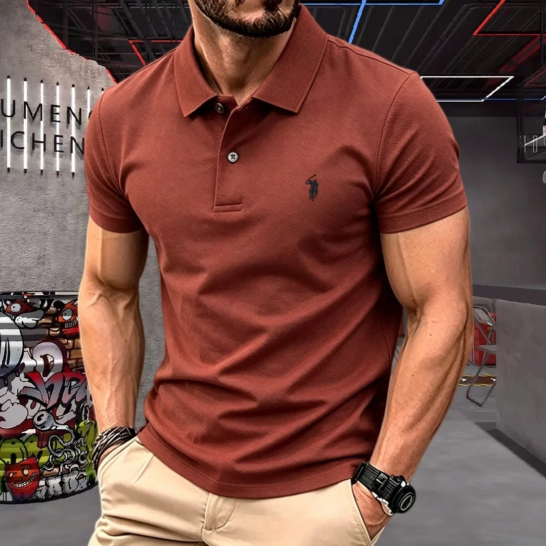 100% reine Baumwolle, hochwertiges Marken-Herren-Poloshirt mit kurzen Ärmeln, Sommer 2026, luxuriöses Mode-Golf-Oberteil mit Pony-Stickerei, lässiges T-Shirt