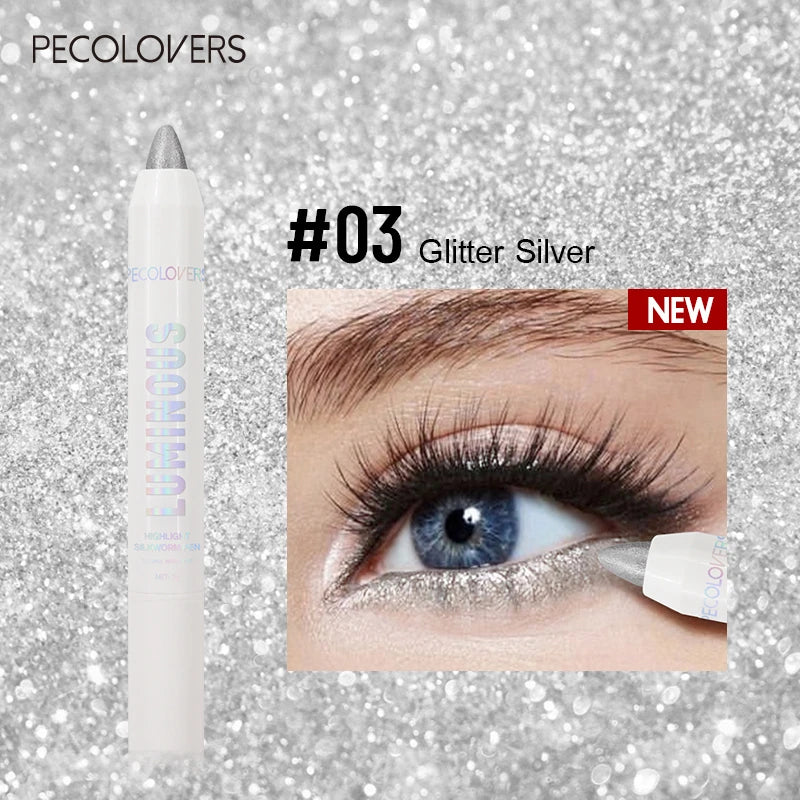 Matt weißer Eyeliner Stift aufhellende Augen Kopf Text marker Lidschatten Stick wasserdicht liegend Seidenraupen stift koreanische Kosmetik
