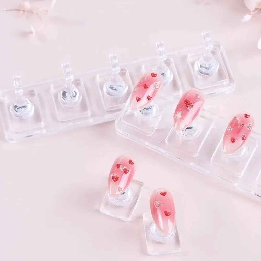 1 Set Nicht-Magnetischer Nagel-Präsentationsständer Acryl-Nagelständer Tipphalter Nagel-Übungsständer Fingernagel DIY Maniküre-Ständer Werkzeuge